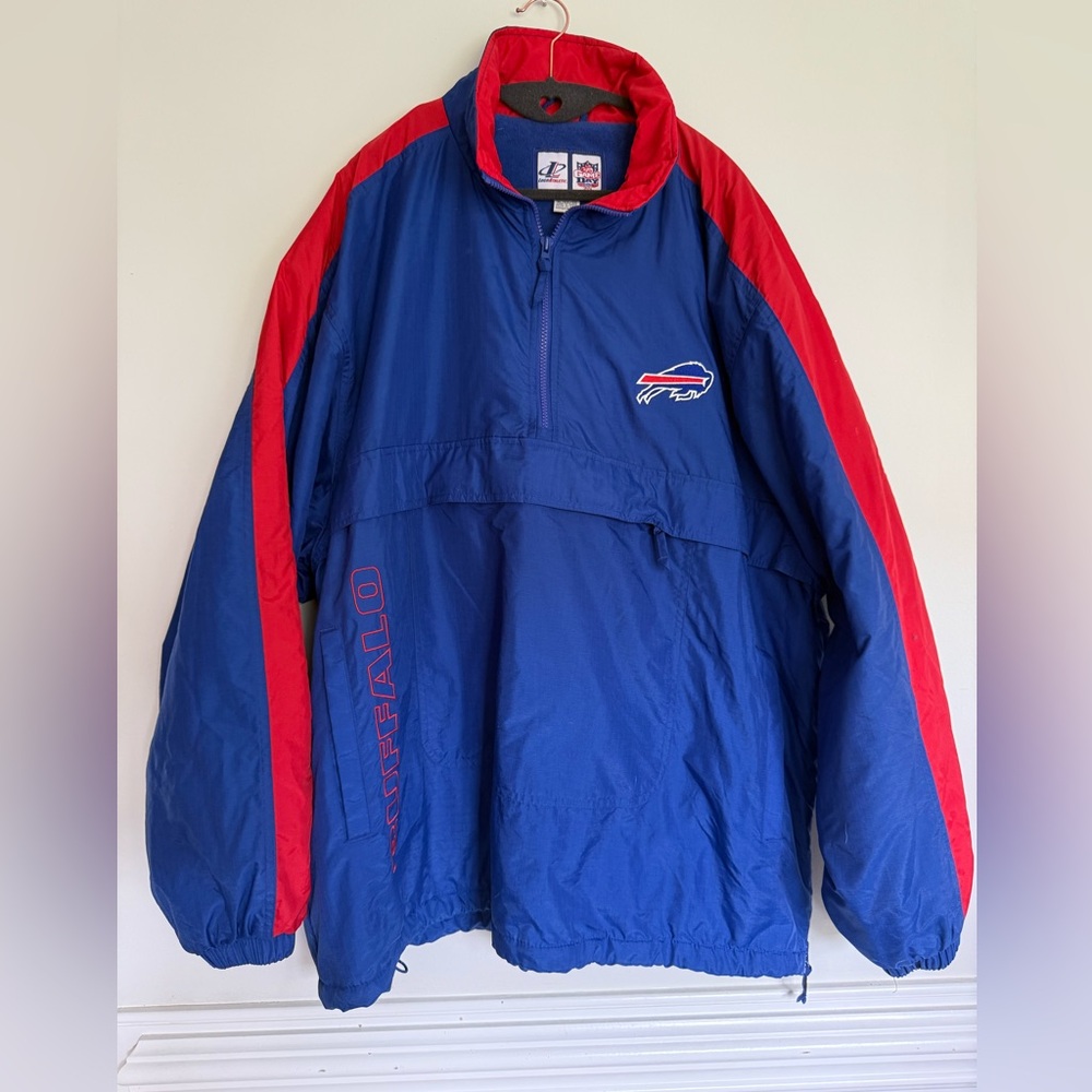 Buffalo Bills Logo Athletic Blue and Red Windbreaker